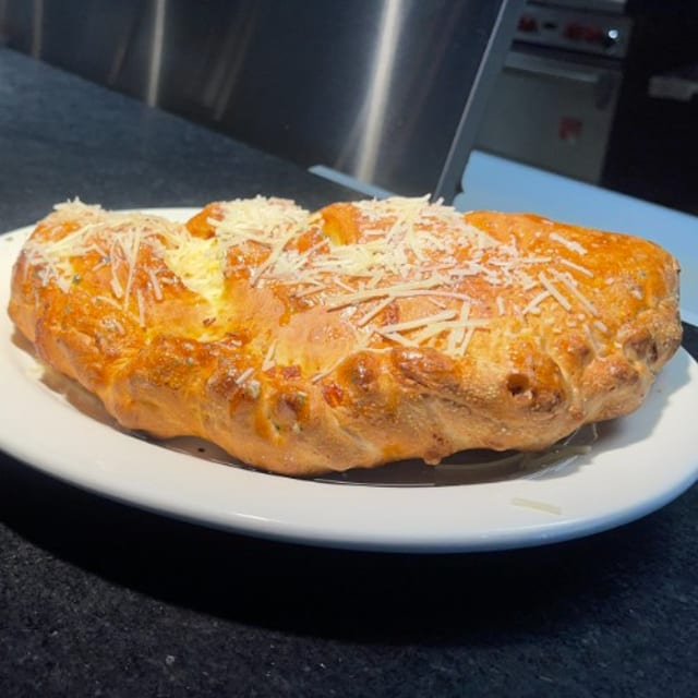 Chicken Alfredo Calzone.